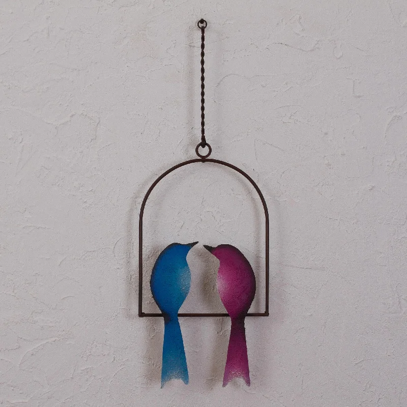 - Remote interactive pet feederRomantic Birds Steel Wall Sculpture of Two Birds from Mexico
