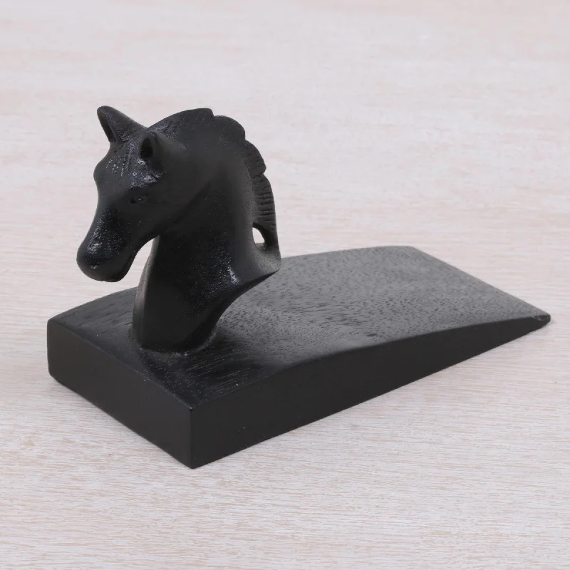- Winter warm clothes for short-haired dogsHandy Horse in Black Hand Carved Suar Wood Horse Door Stopper in Black from Bali