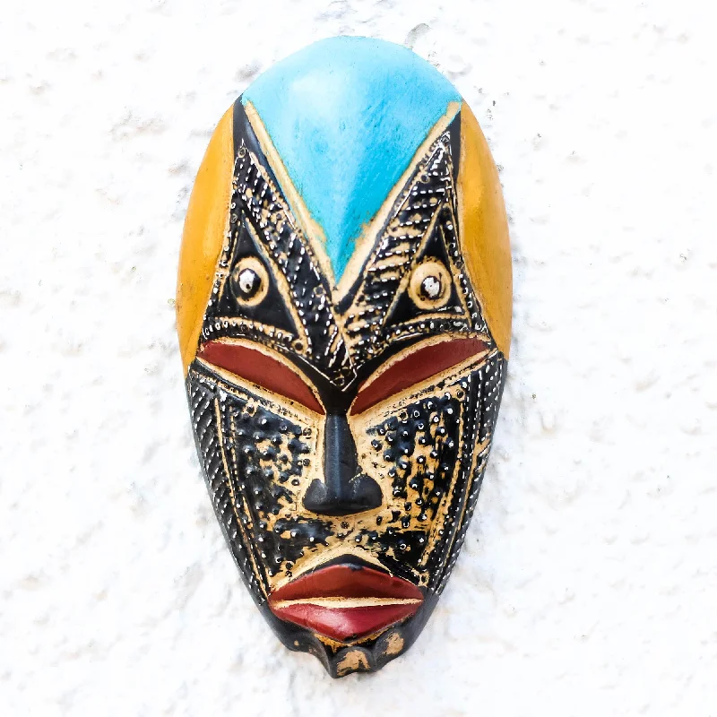 - ​​Pet toys under    yuanBheka Hand Carved West African Wood Mask with Aluminum Accents