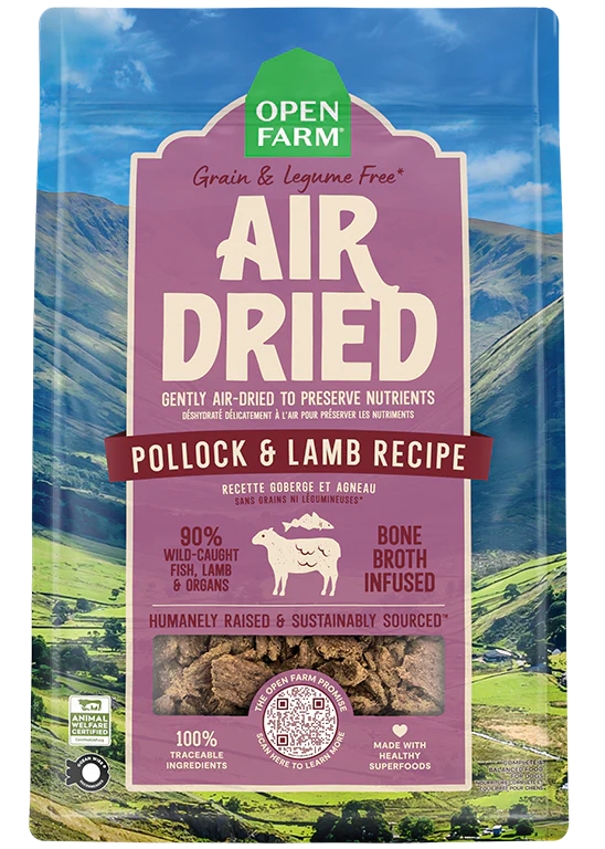  -Fish-containing dog foodOpen Farm - Air Dried Pollock & Lamb Dog Food