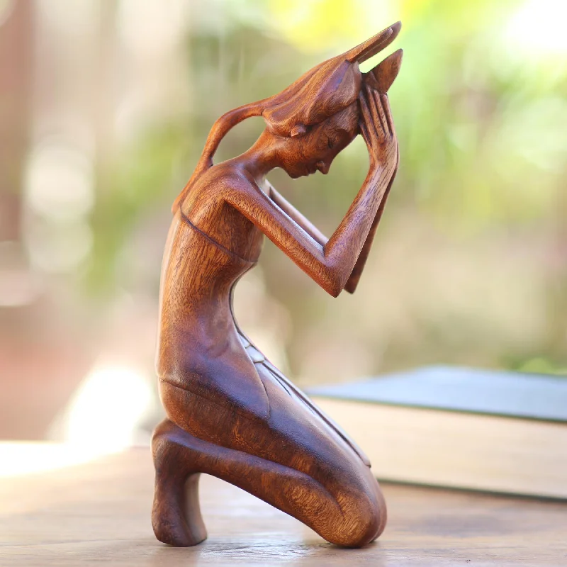- Summer pet ice matPraying Woman Wood statuette
