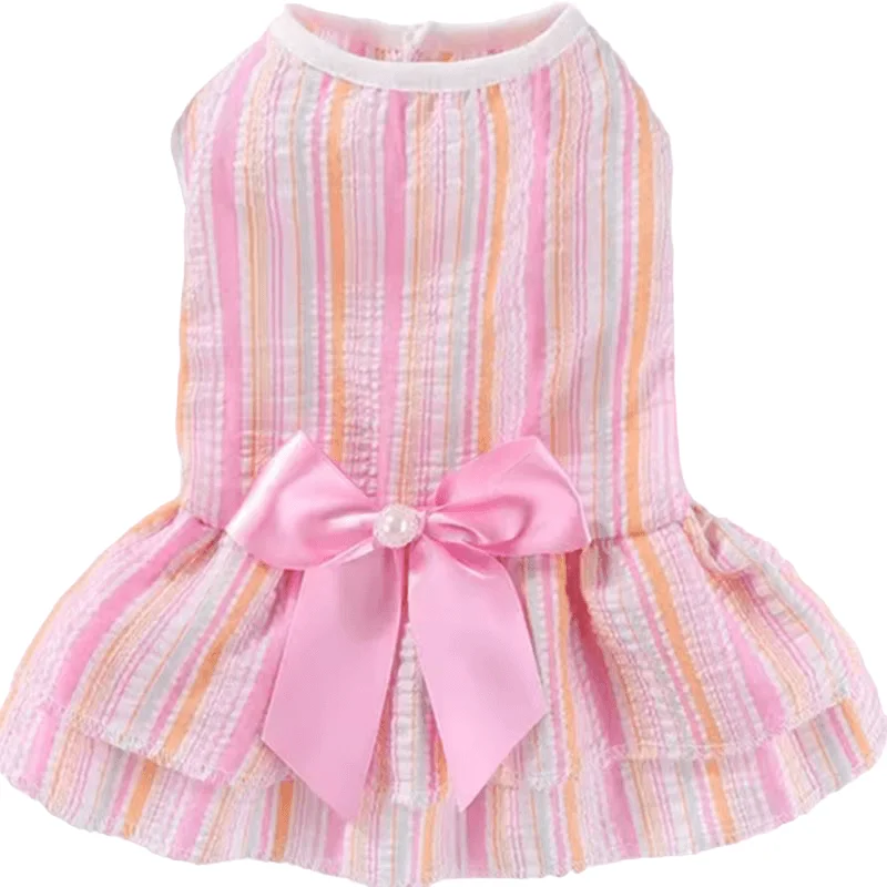  -Anti-scratch scratching board AND cat bed in oneKUTKUT Small Dog Cat Girl Dress Cute Bowknot Tutu Dress Striped Summer Dog Clothes for Small Dogs Girl Toypom, Yorkshire, Mltese Cat Pet Apparel Outfits