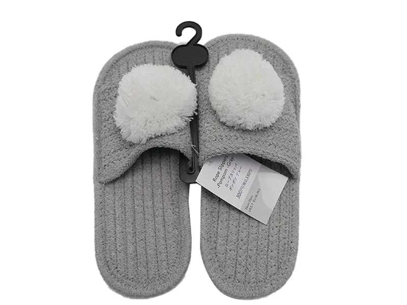 - ​​Christmas pet Christmas clothingRope Slippers Pompom Grey