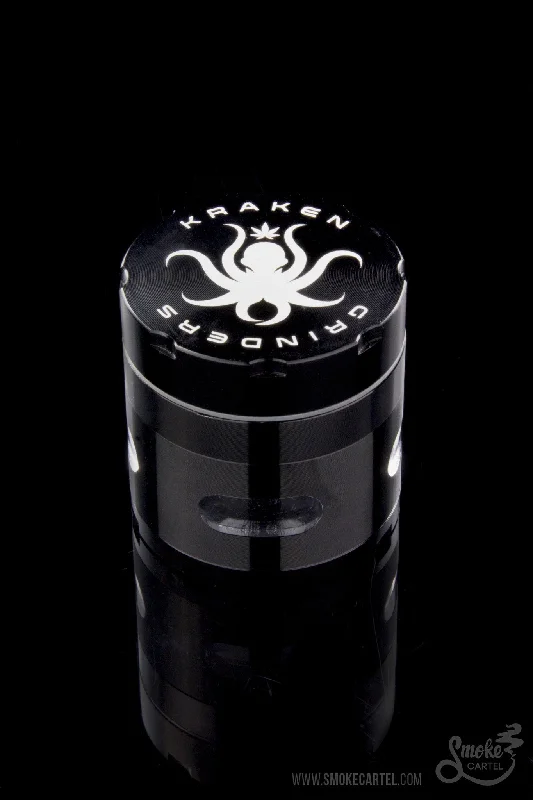 - Foldable and portable cat bagKraken Grinders - 2" Black 4-Part Grinder with Stash View Windows