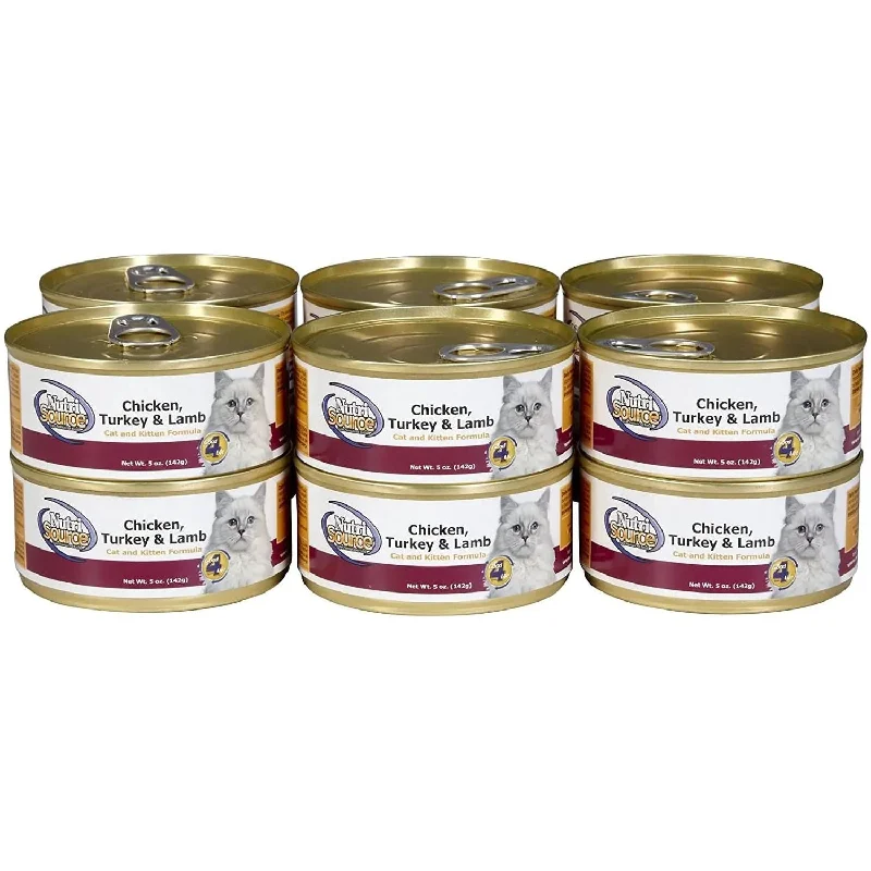    - Cat food for coat health  NutriSource Chicken, Turkey & Lamb Formula Cat Can Food 5.5 oz. 12-Pack