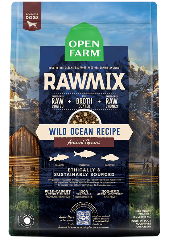 - Natural ingredient dog foodOpen Farm - Ancient Grains RawMix - Wild Ocean Dog Food