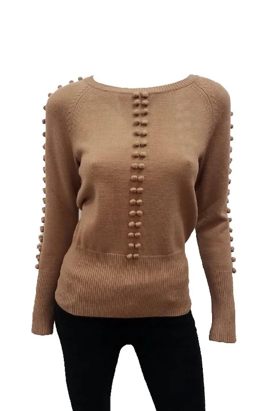 Ashton Long Sleeve Sweater In Camel