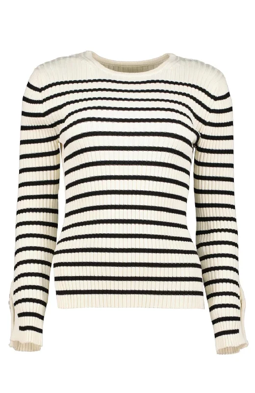 Athenee Stripe Sweater In Ivory