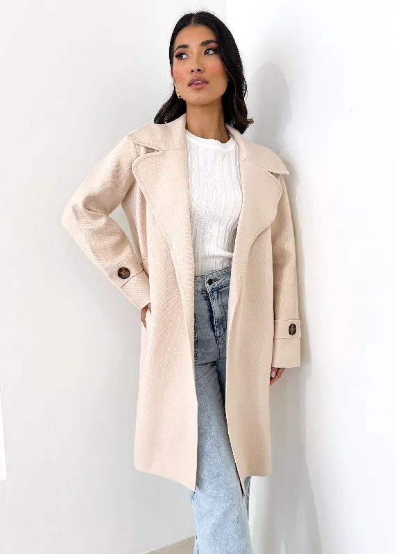 Chayso Knit Coat - Cream