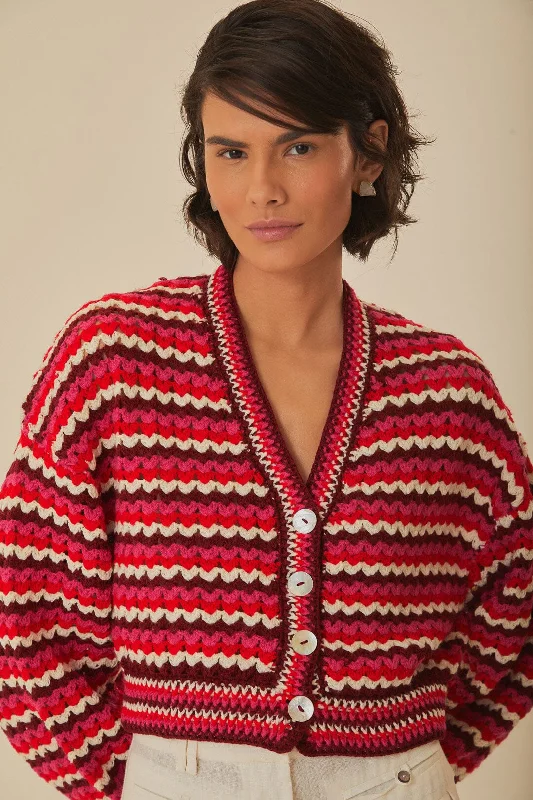 Colorful Stripes Crochet Cardigan