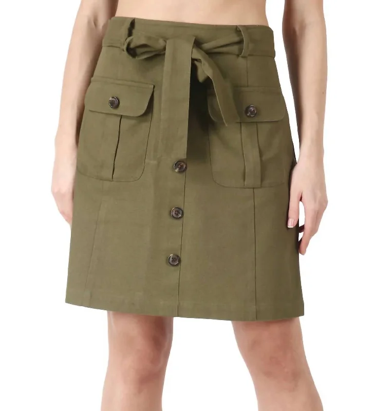 Denise Skirt In Olive Green