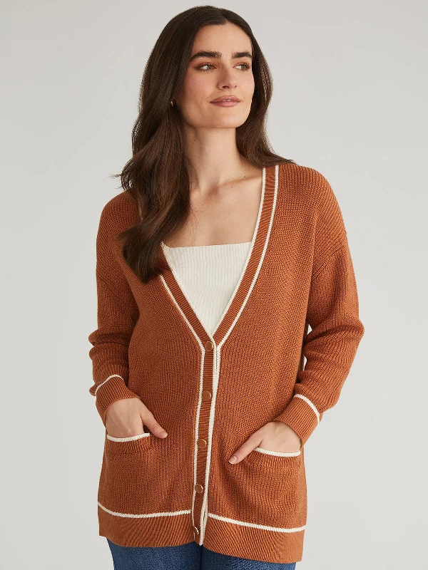 Emma: Oversized Cardigan With Tipping