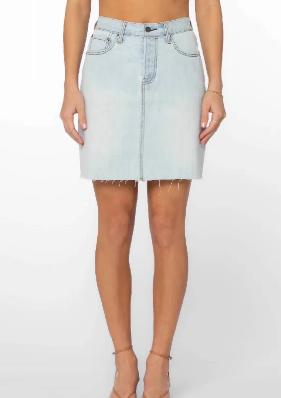 Kayla Denim Skirt In Bleach Blue