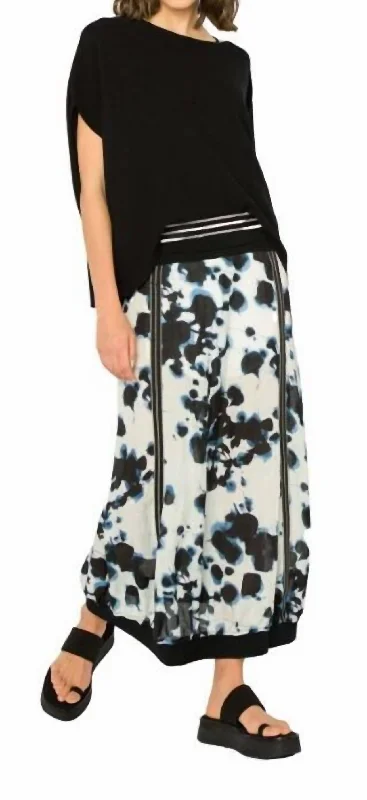 Linen Maxi Skirt In Navy