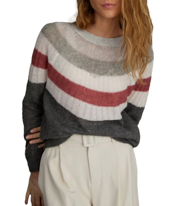 Multi Yoke Sweater In Charcoal