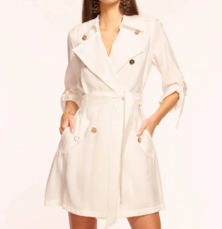 Avalynn Trench Coat In Ivory