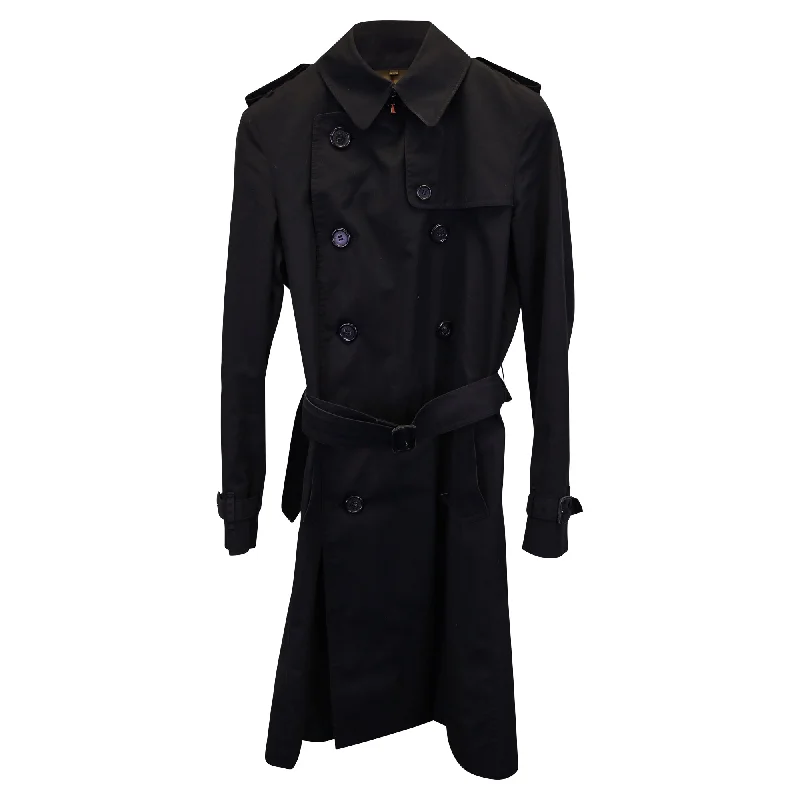 Burberry Chelsea Trench Coat in Black Cotton