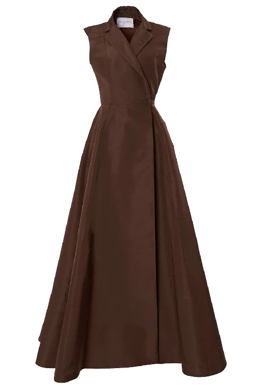 Sleeveless Trench Gown - Mocha