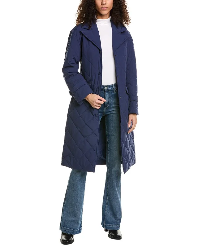 Ellen Tracy Diamond Quilted Trench Coat