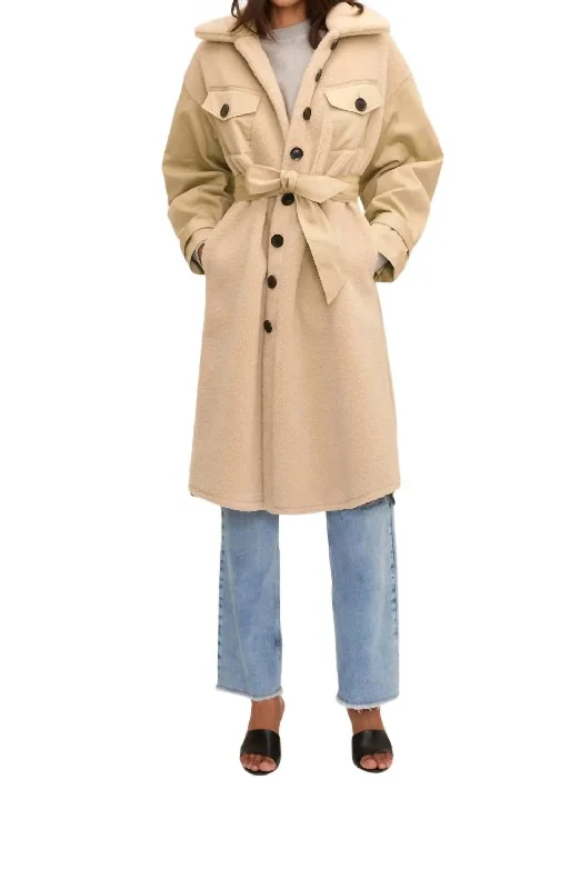 Frankie Trench Coat In French Beige Combo