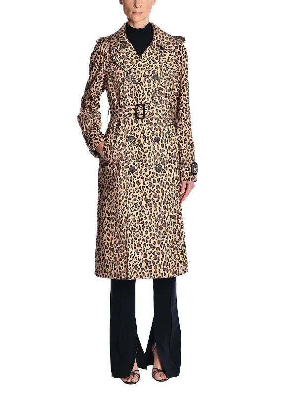 Trench Coat In Printed Cotton Faille