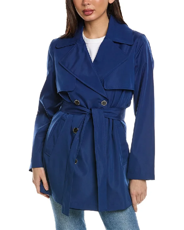 Via Spiga Double-Breasted Short Trench Coat