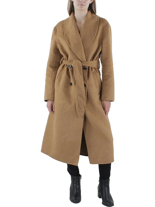 Womens Double-Breasted Cold Weather Trench Coat