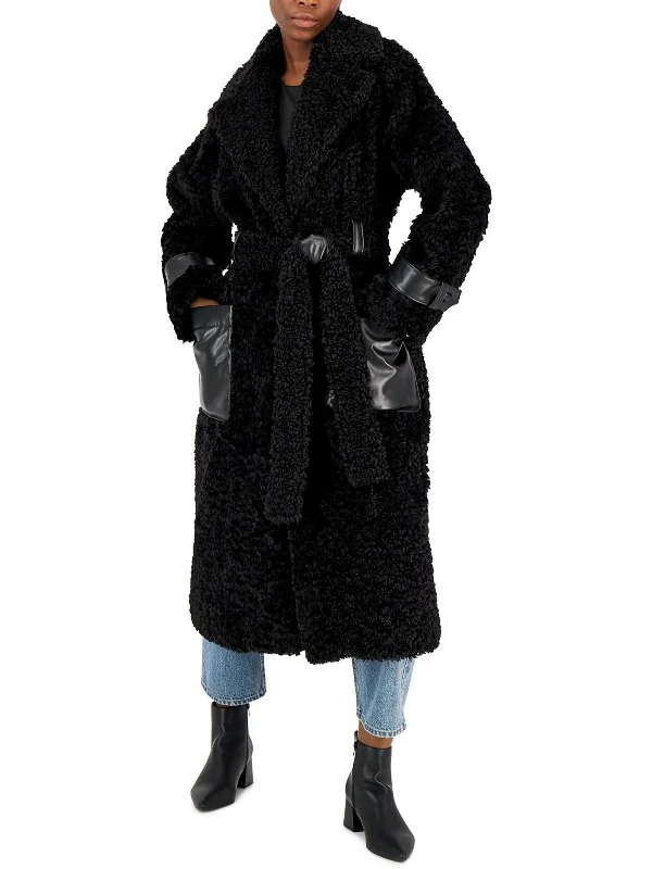 Womens Faux Shearling Long Coat