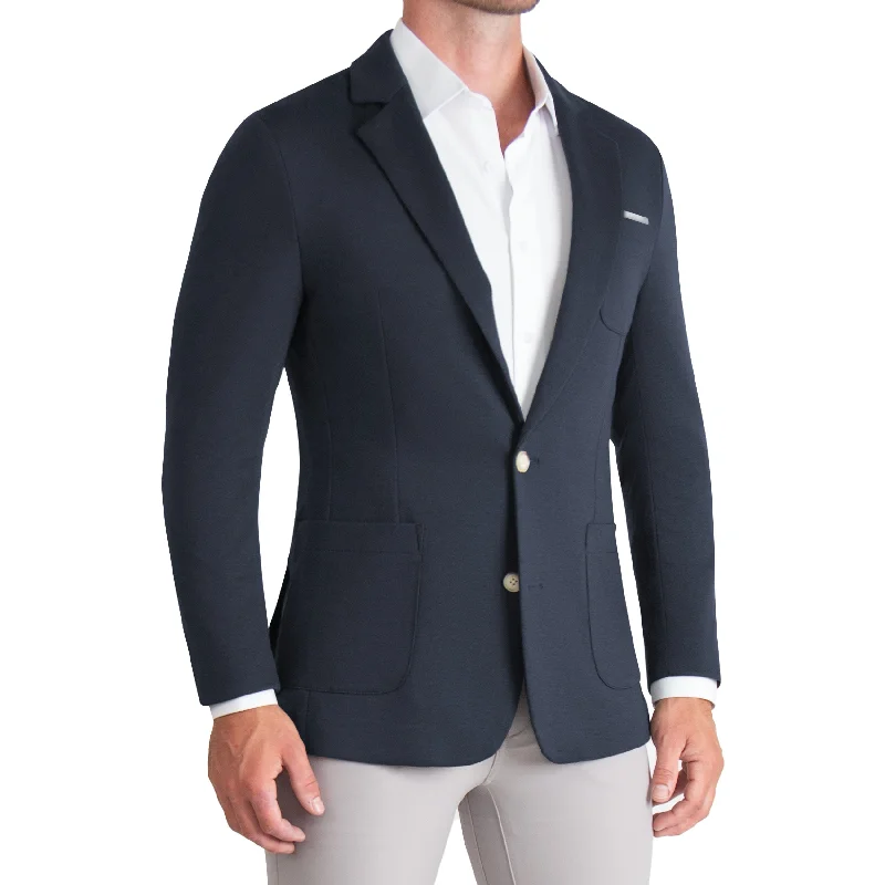 Athletic Fit Knit Blazer - Navy