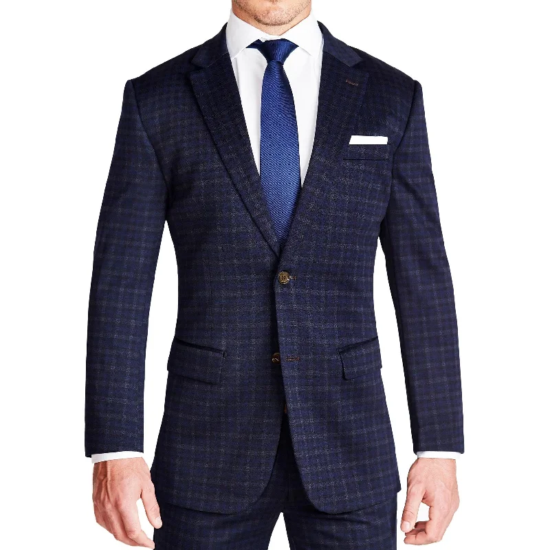 Athletic Fit Stretch Blazer - Blue Plaid