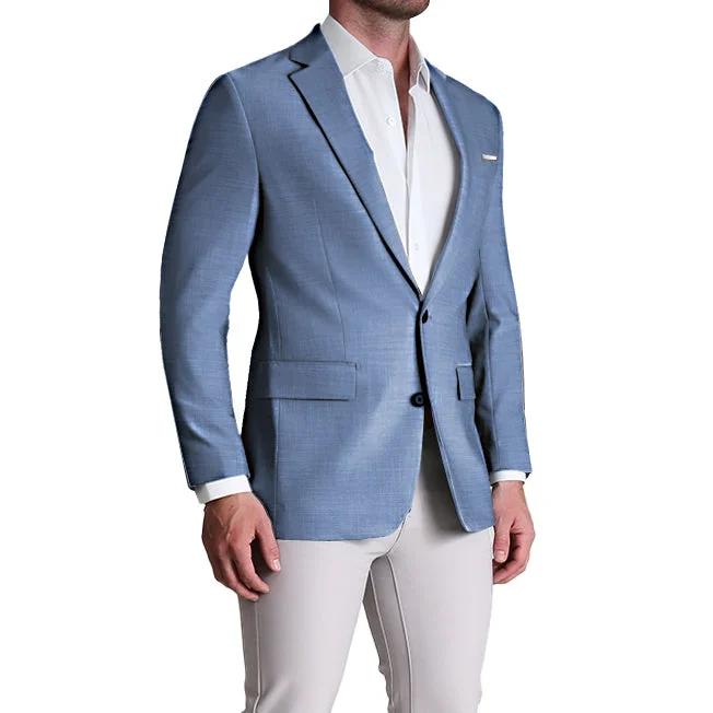 Athletic Fit Stretch Blazer - Heathered Light Blue