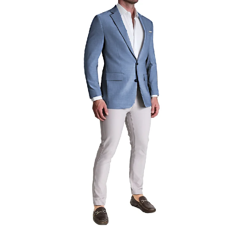 Athletic Fit Stretch Blazer - Heathered Light Blue