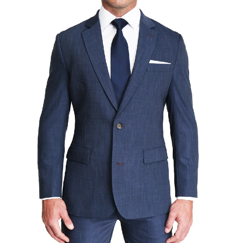 Athletic Fit Stretch Blazer - Heathered Navy