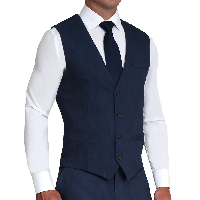 Athletic Fit Stretch Blazer - Heathered Navy