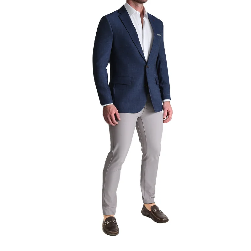 Athletic Fit Stretch Blazer - Heathered Navy