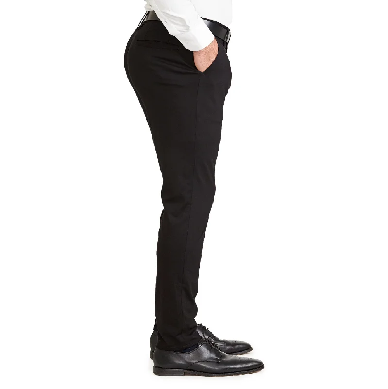 Athletic Fit Stretch Suit Pants - Black