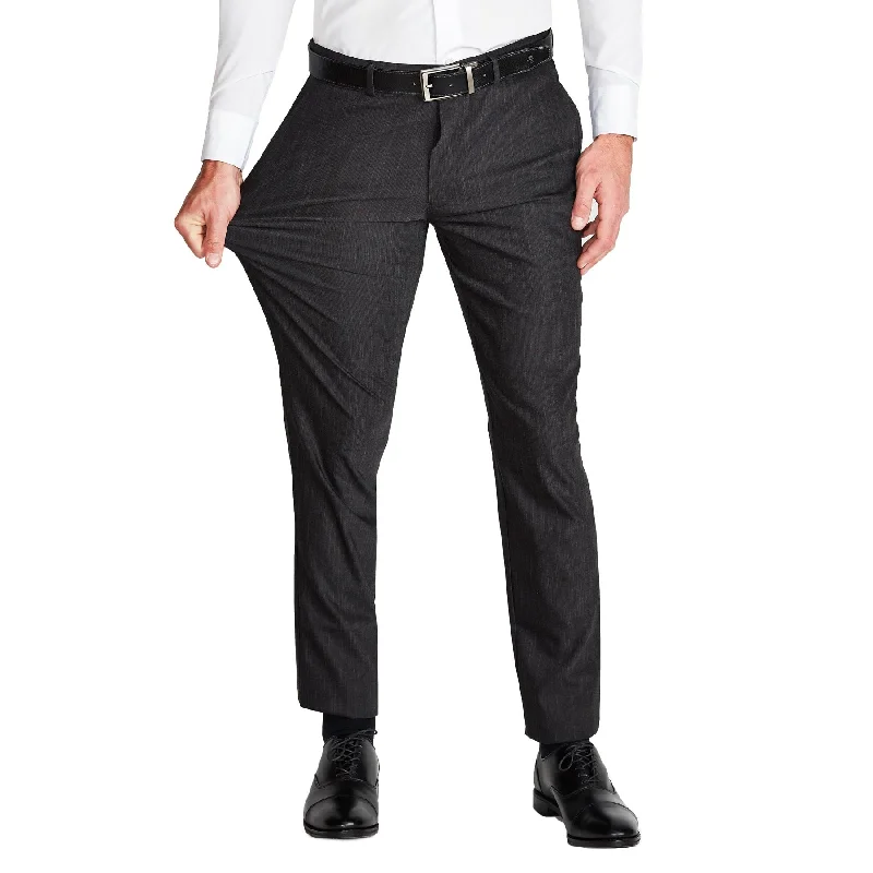 Athletic Fit Stretch Suit Pants - Heathered Charcoal