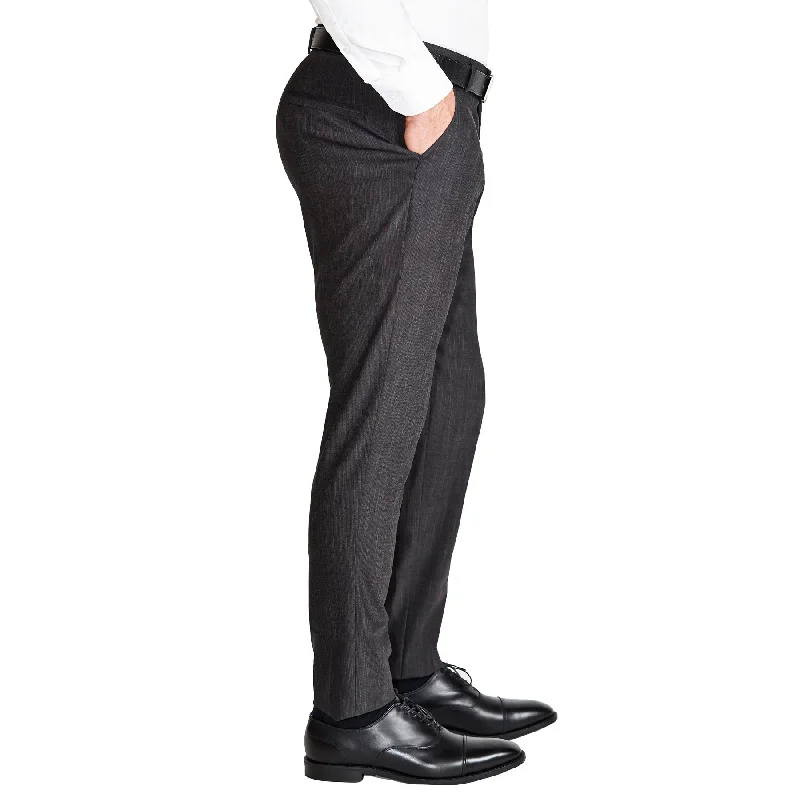 Athletic Fit Stretch Suit Pants - Heathered Charcoal