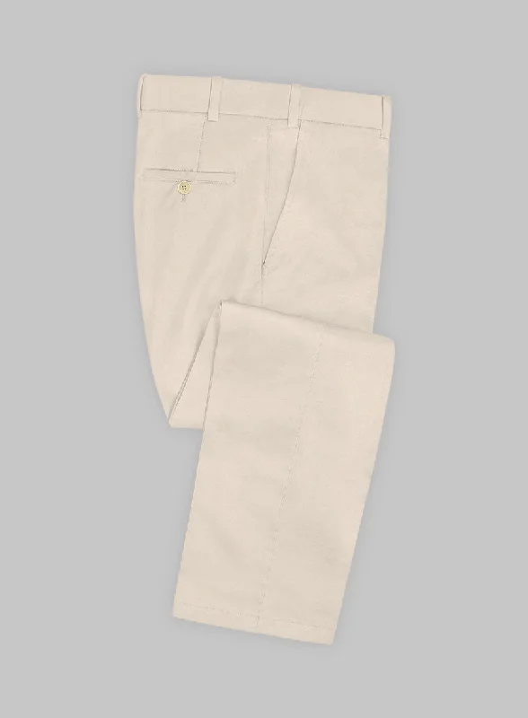 Beige Stretch Chino Pants