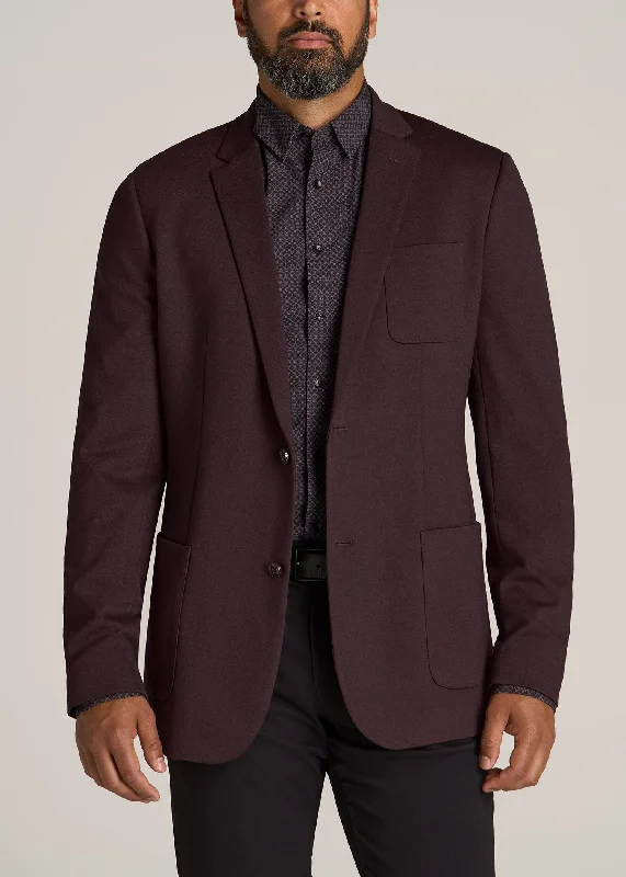 Men's Tall Blazer in Dark Maroon Mix