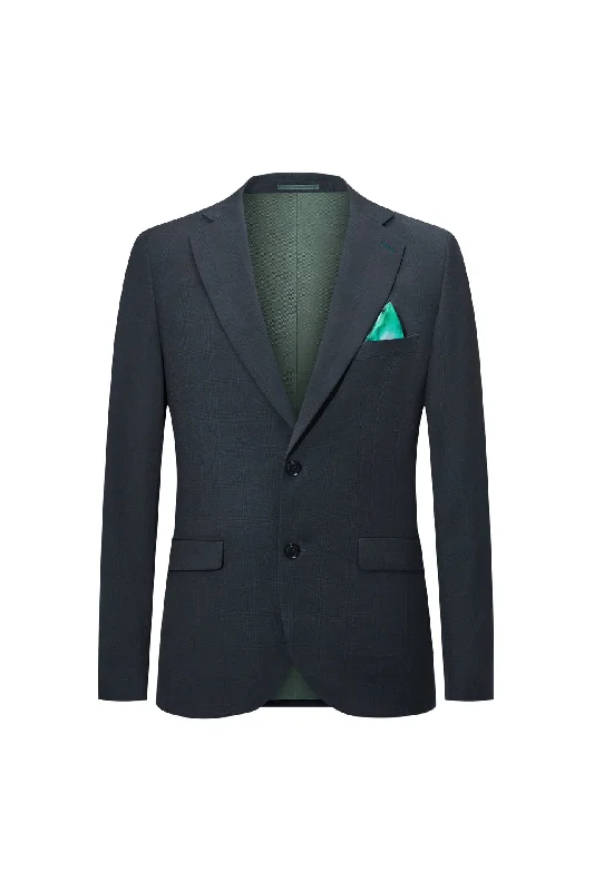 Blended Stretch Check Suit in Regular Fit