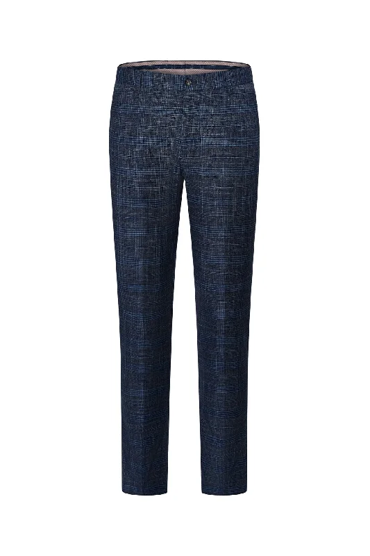 Blended Stretch Glen Check Suit Pants in Slim Fit