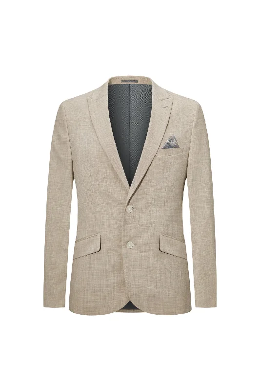 Blended Stretch Textured Suit in Regular Fit