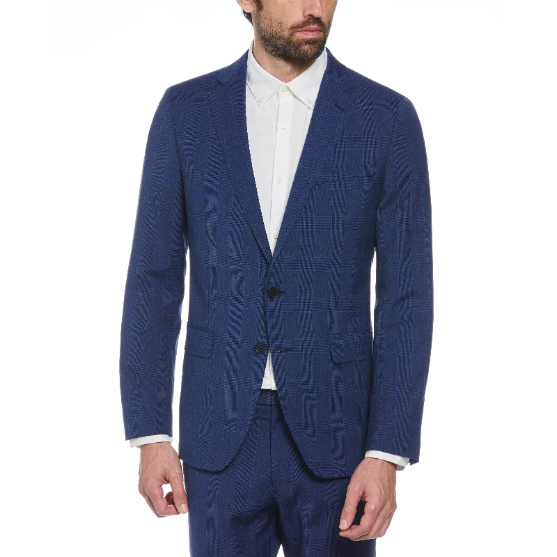 Blue Glen Plaid Wool Blend Two-Piece Suit