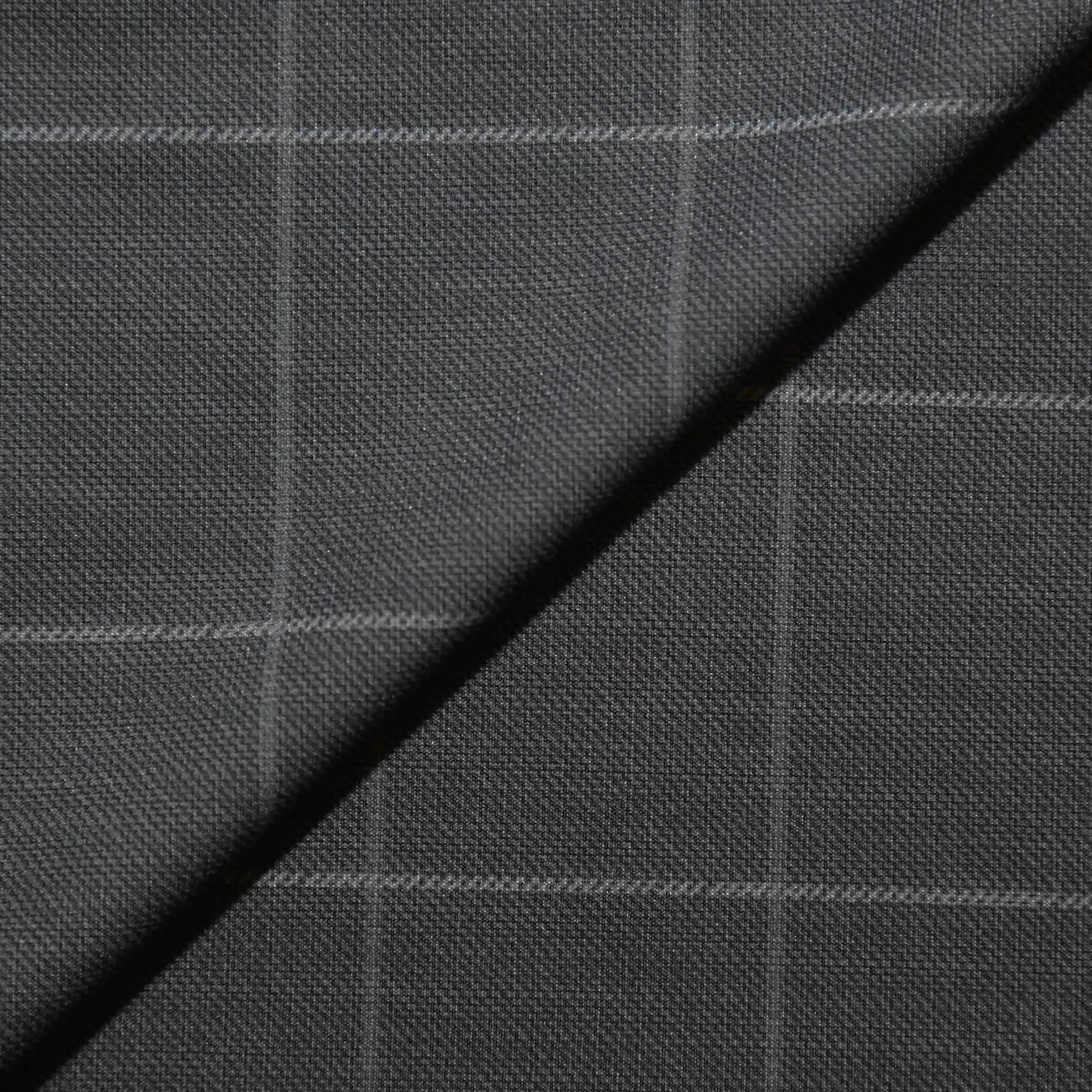 Brushed Tech Suit Pant - Grey & White Big Windowpane