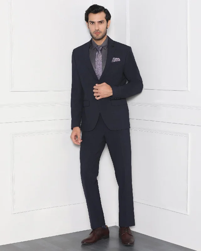 Must Haves Two Piece Blue Solid Formal Suit - Jerret