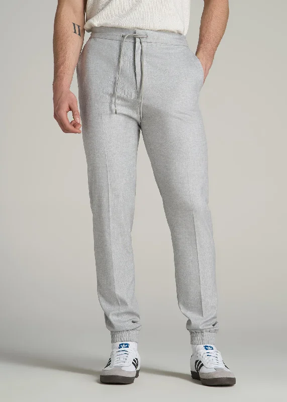 Jogger Dress Pants for Tall Men in Silver Grey