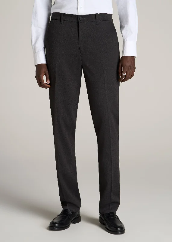 TAPERED-FIT Stretch Dress Pants for Tall Men in Charcoal Heather