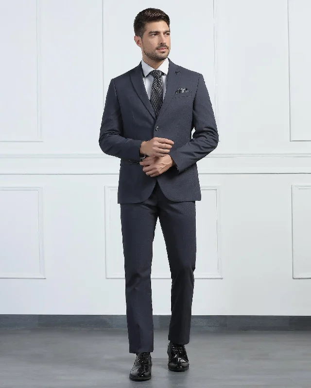 Two Piece Charcoal Textured Formal Suits - Pax