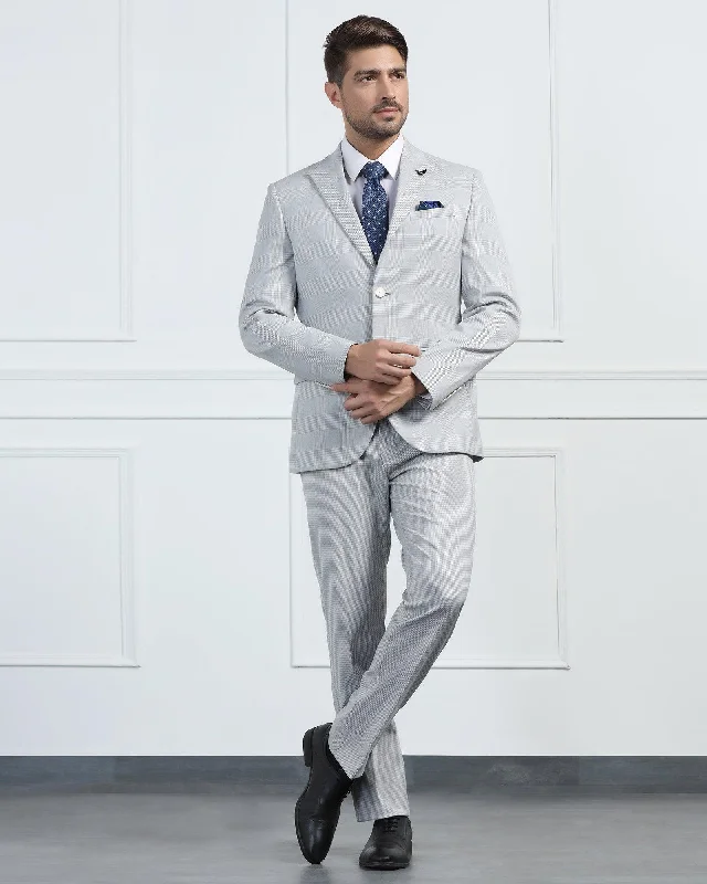 Two Piece Grey Check Formal Suits - Saintov